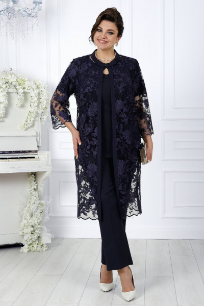 Брюки, джемпер, кардиган Ninele 5971 темно-синий - фото 1