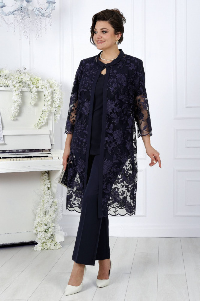 Брюки, джемпер, кардиган Ninele 5971 темно-синий - фото 7