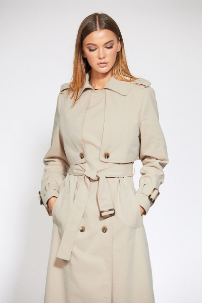 Плащ EOLA 1871 бежевый - фото 5