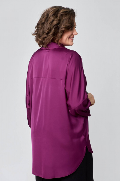Демисезонная рубашка с карманом и спущенной линией плеч Solomeya Lux 968 винный - фото 3