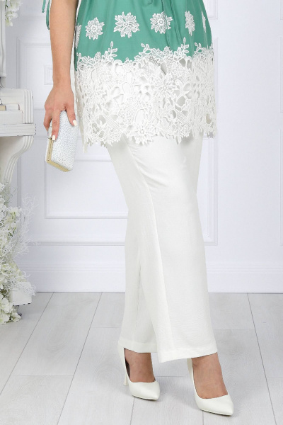 Летний брючный костюм из хлопка с кулисами Ninele 7417 фисташка - фото 5