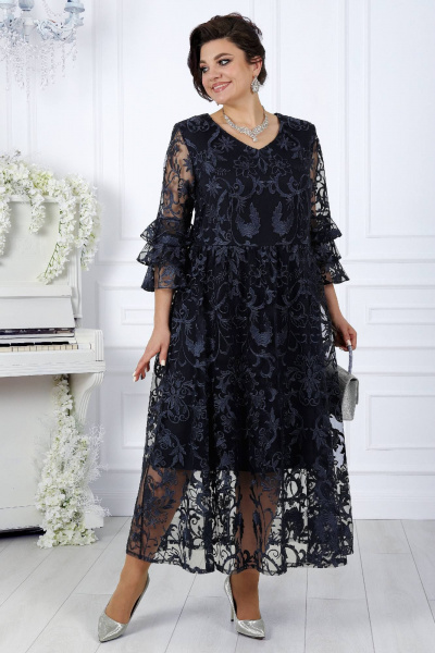 Платье Ninele 7436 темно-синий - фото 9