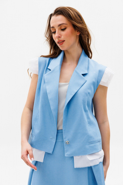 Жилет NikVa 523-1 голубой - фото 1