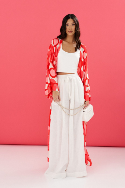 Летний кардиган прямого свободного кроя с принтом ANNETE A732 - фото 2