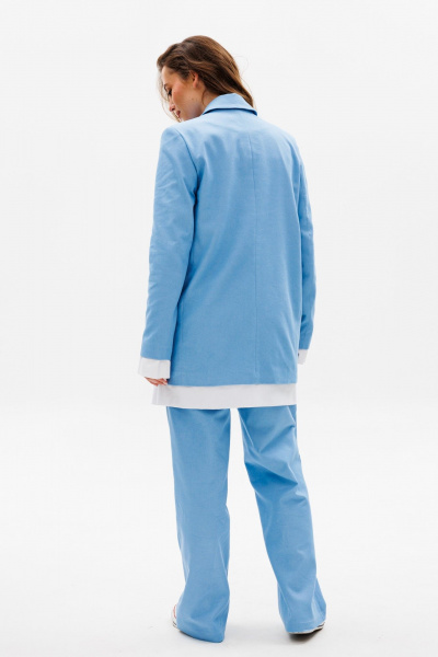 Брюки, жакет NikVa 527-1 голубой - фото 3