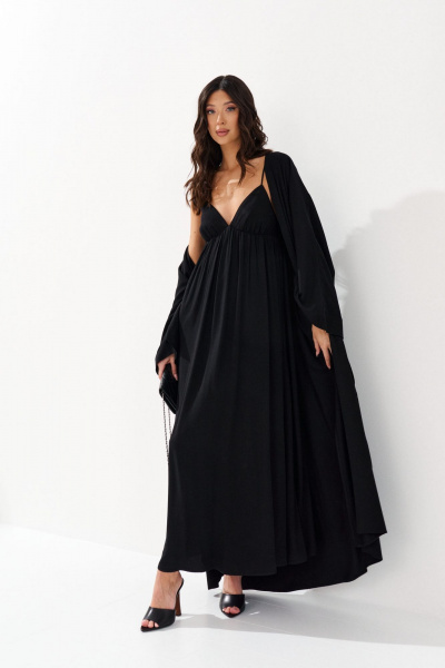 Кардиган свободный из вискозы с разрезами и поясом ANNETE A910 - фото 5