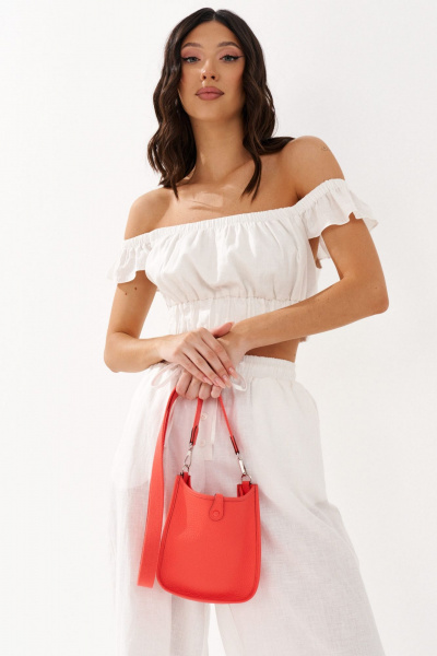 Рубашка белая из текстиля с классическими деталями ANNETE A918 - фото 2