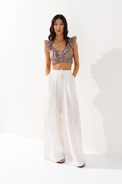 Рубашка бежевый из вискозы в круглый год ANNETE A919 - фото 1