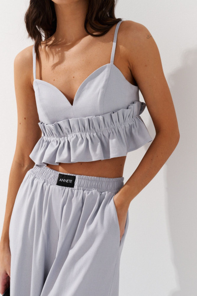 Топ серый из текстиля в круглый год ANNETE A925 - фото 1