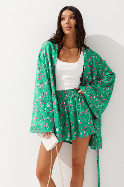 Круглогодичные хлопковые шорты с ярким принтом ANNETE A1210 - фото 2