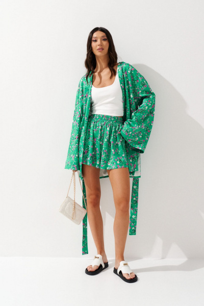 Круглогодичные хлопковые шорты с ярким принтом ANNETE A1210 - фото 1