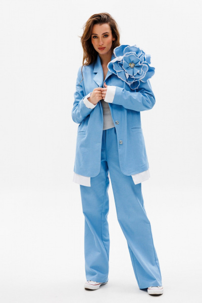 Брошь NikVa 529 голубой - фото 5