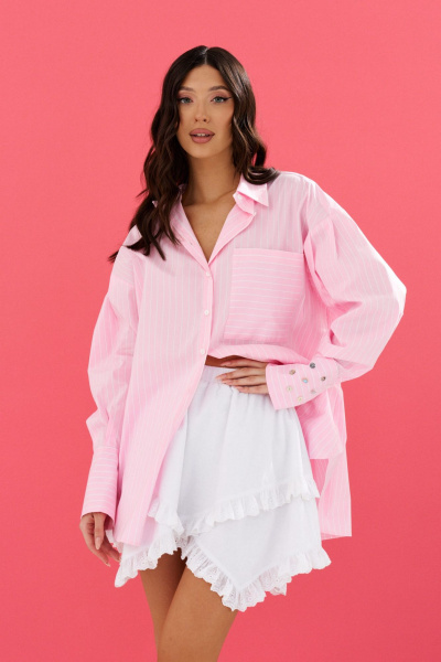 Белая льняная асимметричная юбка с кружевом ANNETE A1231 - фото 4