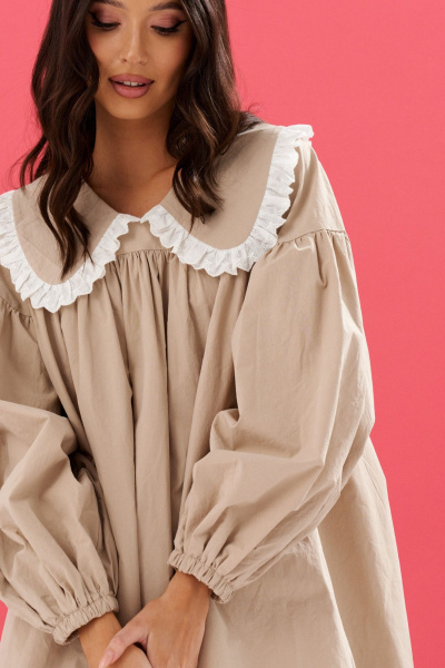 Платье свободного кроя с кружевым воротником из хлопка ANNETE A3538/1 - фото 8