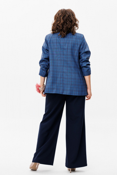 Жакет синий из вискозы с укороченным рукавом Anelli 1417 чайка - фото 7