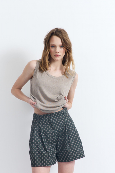 Майка бежевый из трикотажа с полуприлегающим силуэтом AG Green G504/9 - фото 6