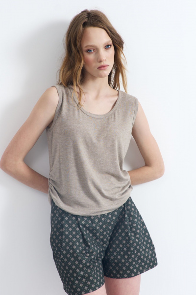 Майка бежевый из трикотажа с полуприлегающим силуэтом AG Green G504/9 - фото 3