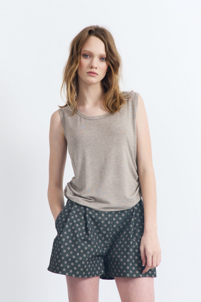 Майка бежевый из трикотажа с полуприлегающим силуэтом AG Green G504/9 - фото 1