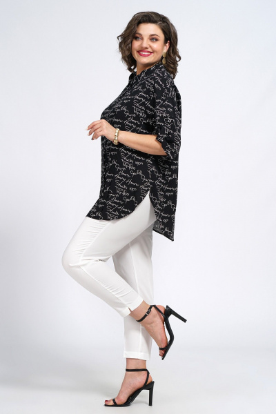 Блуза и Брюки свободный крой с поясом на каждый день Пинск-Стиль 142 черный_белый - фото 5