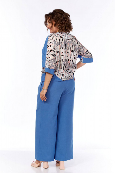 Платье свободного силуэта в полоску с воротником и пуговицами VIA-Mod 633 - фото 2