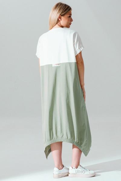 Платье из трикотажа и хлопка с декоративными вставками Faufilure C1645 - фото 4