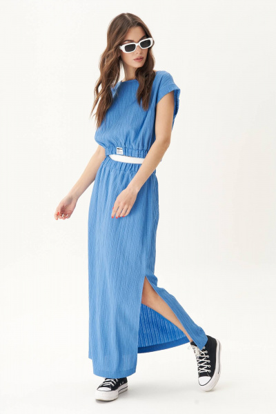 Блуза и юбка из вискозы с разрезами и поясом на лето Fantazia Mod 4824 - фото 1