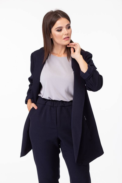 Брюки, жакет, топ ANASTASIA MAK 538 темно-синий - фото 4