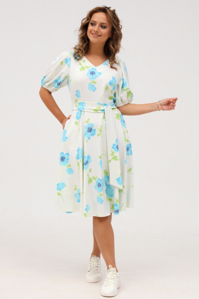 Летнее хлопковое платье полуприлегающего силуэта с коротким рукавом Angelina & Сompany 1001 - фото 11