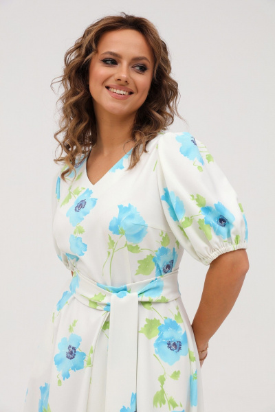 Летнее хлопковое платье полуприлегающего силуэта с коротким рукавом Angelina & Сompany 1001 - фото 10