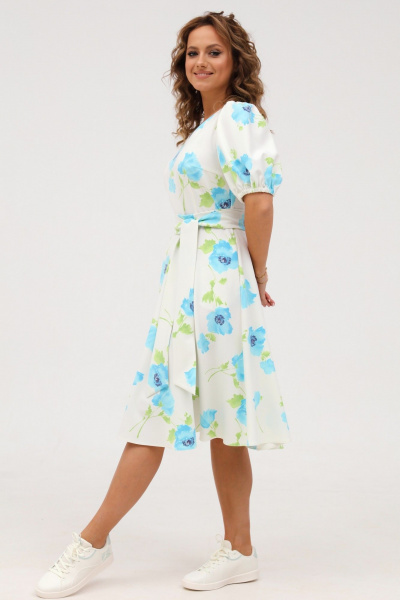 Летнее хлопковое платье полуприлегающего силуэта с коротким рукавом Angelina & Сompany 1001 - фото 8