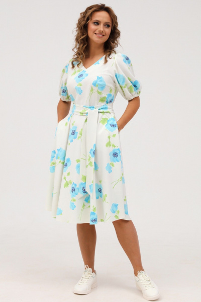 Летнее хлопковое платье полуприлегающего силуэта с коротким рукавом Angelina & Сompany 1001 - фото 7