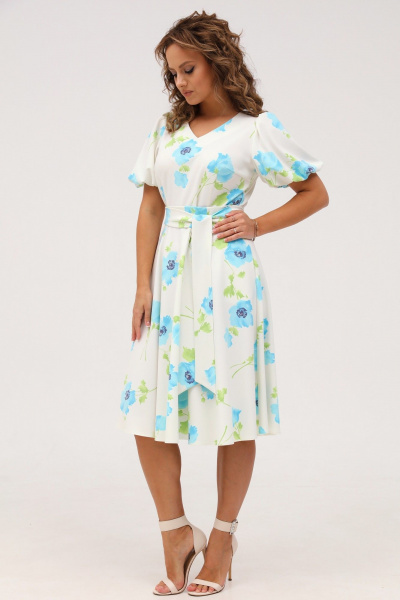 Летнее хлопковое платье полуприлегающего силуэта с коротким рукавом Angelina & Сompany 1001 - фото 2