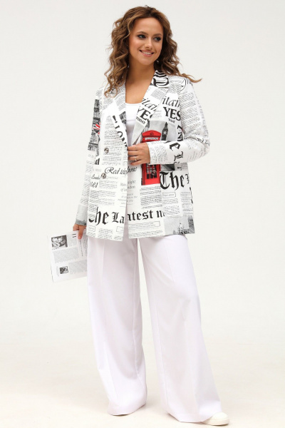 Жакет из хлопковой ткани с двубортной застежкой и карманами Angelina & Сompany 997 - фото 6