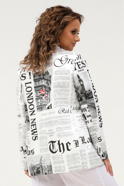 Жакет из хлопковой ткани с двубортной застежкой и карманами Angelina & Сompany 997 - фото 4