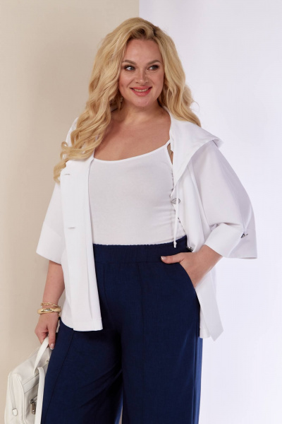 Блуза, брюки Shetti 4057 белый+синий - фото 7
