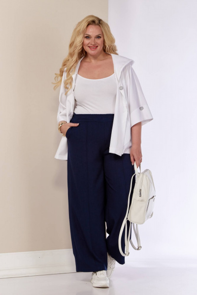Блуза, брюки Shetti 4057 белый+синий - фото 6