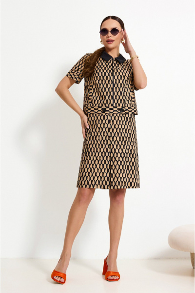 Костюм юбочный жакет и юбка с карманами на каждый день Lissana 4910 - фото 5