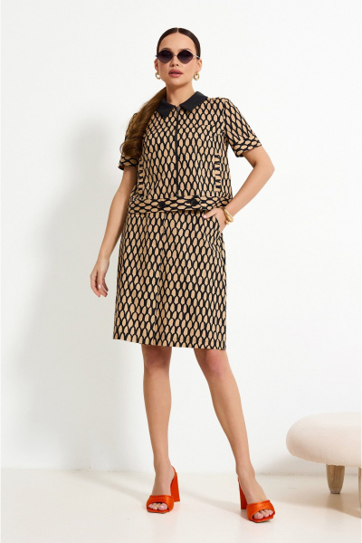 Костюм юбочный жакет и юбка с карманами на каждый день Lissana 4910 - фото 1