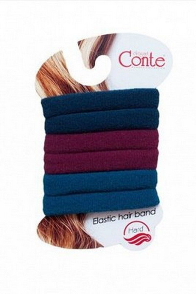 Мультиколорные резинки для волос из трикотажа CONTE Резинка_(mauve-mare)_ 6_шт - фото 1
