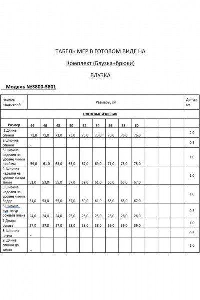Блуза, брюки Lyushe 3801 - фото 15