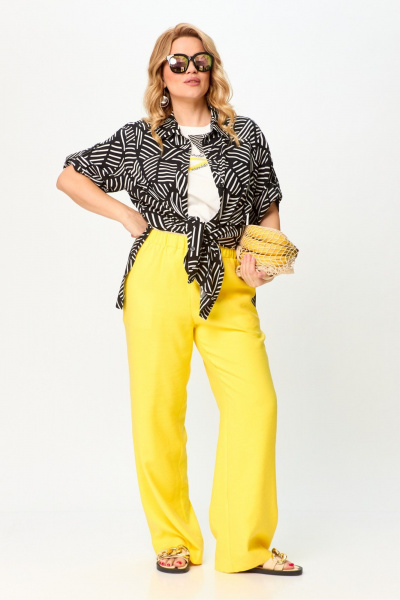 Блуза, брюки Laikony L-291 желтый - фото 1