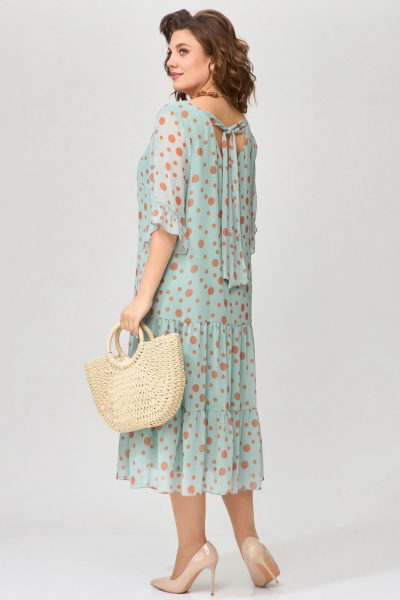 Шифоновое платье с воланами и завязками для летних выходов Fita 1682 мятный - фото 7