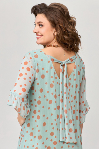 Шифоновое платье с воланами и завязками для летних выходов Fita 1682 мятный - фото 6