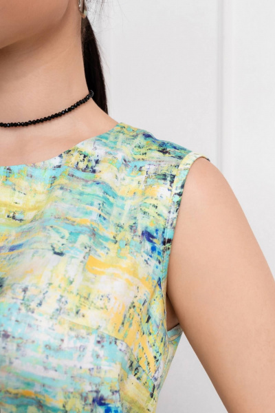 Летняя безрукавная блузка с поясом из вискозы LADO 899/2-20 - фото 9