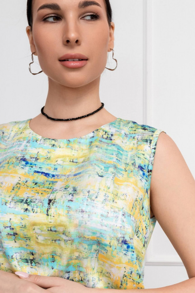 Летняя безрукавная блузка с поясом из вискозы LADO 899/2-20 - фото 8