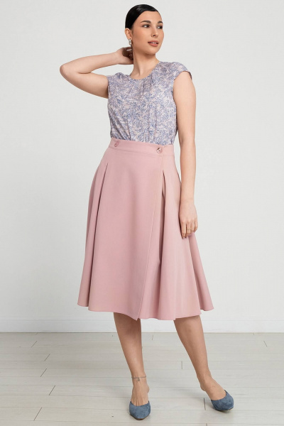 Стильная юбка с запахом, складками и регулируемым поясом LADO 1154-16 - фото 3