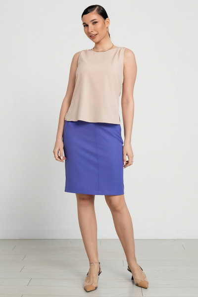 Юбка приталенная со шлицей и отделкой листочками LADO 1104/1-14 - фото 1