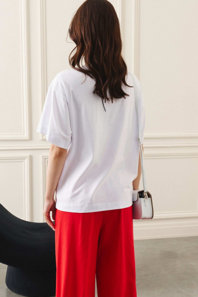 Свободная футболка из вискозы с печатью и коротким рукавом Lokka 1444 - фото 6