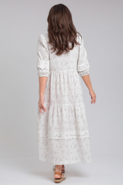 Классическое летнее платье из муслиновой хлопковой ткани LeNata 13273 рисунок-на-молочном - фото 2