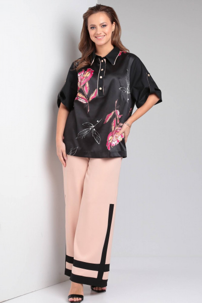 Летний палаццо-комплект с рубашкой из хлопка и вискозы Viola Style 20656 - фото 4